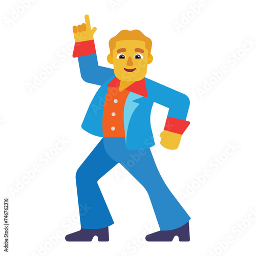 Man dancing vector icon. Isolated dancing sign emoji sign sticker design.