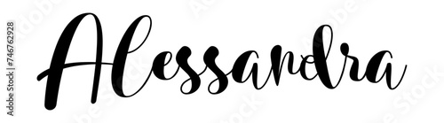 Alessandra - black color - name written - ideal for websites,, presentations, greetings, banners, cards,, t-shirt, sweatshirt, prints, cricut, silhouette, sublimation		

