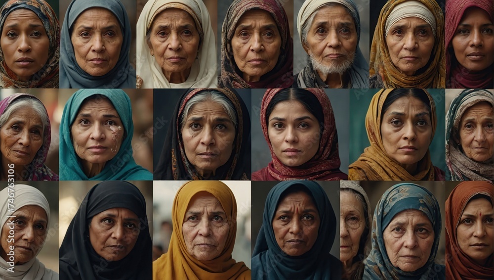 Many diverse women of different ages, nationalities and religions come together Women's day - Mother's day Many diverse women of different ages, nationalities and religions come together Women's day - Mother's day
