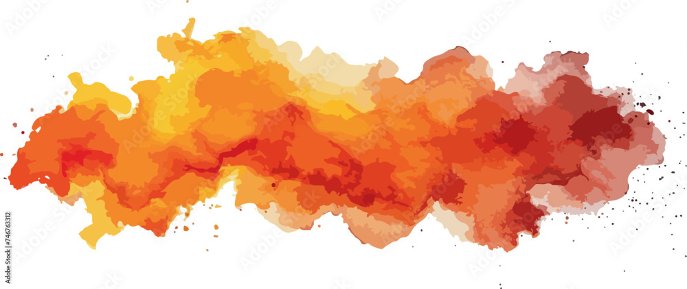 Naklejka premium abstract watercolor stain orange on a transparent background 