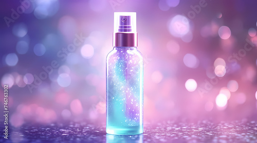 Cosmetic bottles on background, advertising shoot © Derby