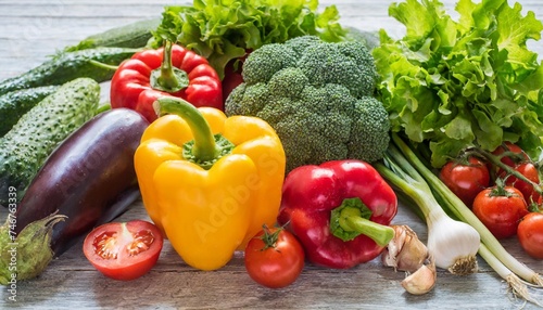 organic vegetables sorted by color transparent background