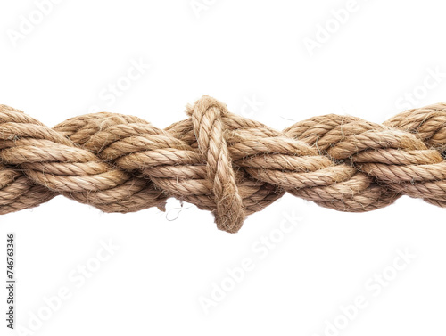Tangled rope isolated on white or transparent background