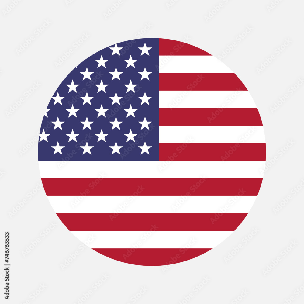 Flag of USA in circle. Vector illustration Flag of USA in circle. Vector illustration