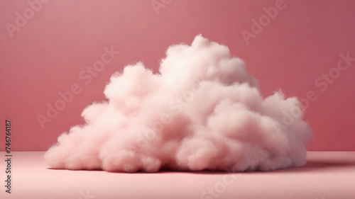 Pastel colored, cloud shaped cotton candy on pastel background 