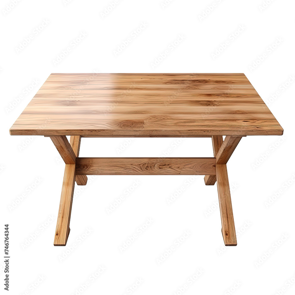 Wooden modern table isolated on white or transparent background Wooden modern table isolated on white or transparent background