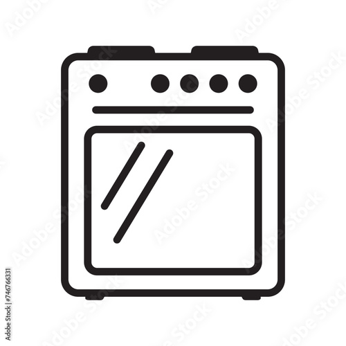 Stove oven icon, vector gas stove. Kitchen cooking appliance. Vector illustration.