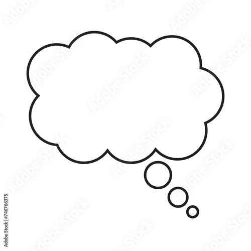 Think bubble icon. Think or speech bubble line vector icon.