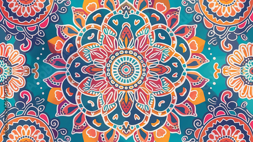 Vibrant Mandala Art on a Multicolored Background
