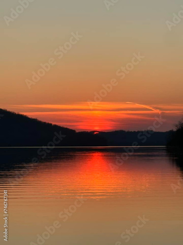 sunset over the lake © abdo