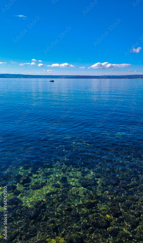 Very beautiful Lake Constance with clean transparent water, on a sunny day Very beautiful Lake Constance with clean transparent water, on a sunny day