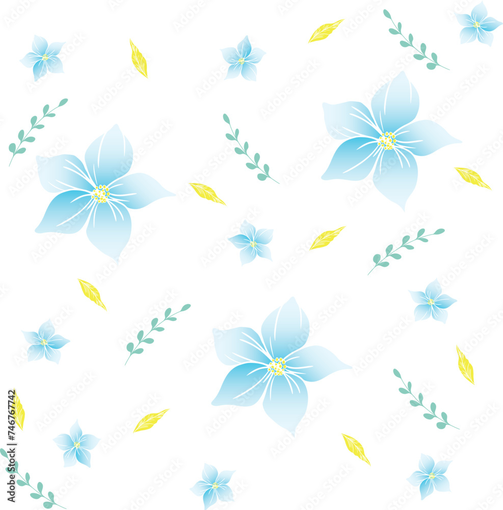 Floral background with colorful leaves and branches