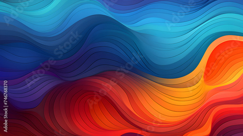 A visually stunning wavy patterned background with vibrant blended colors the waves, Abstract colorful background