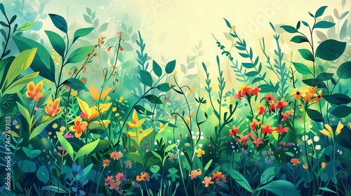 Illustration a wildflower meadow