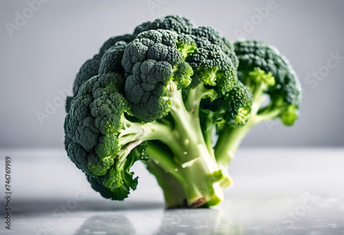 Delicious fresh broccoli isolated on white background