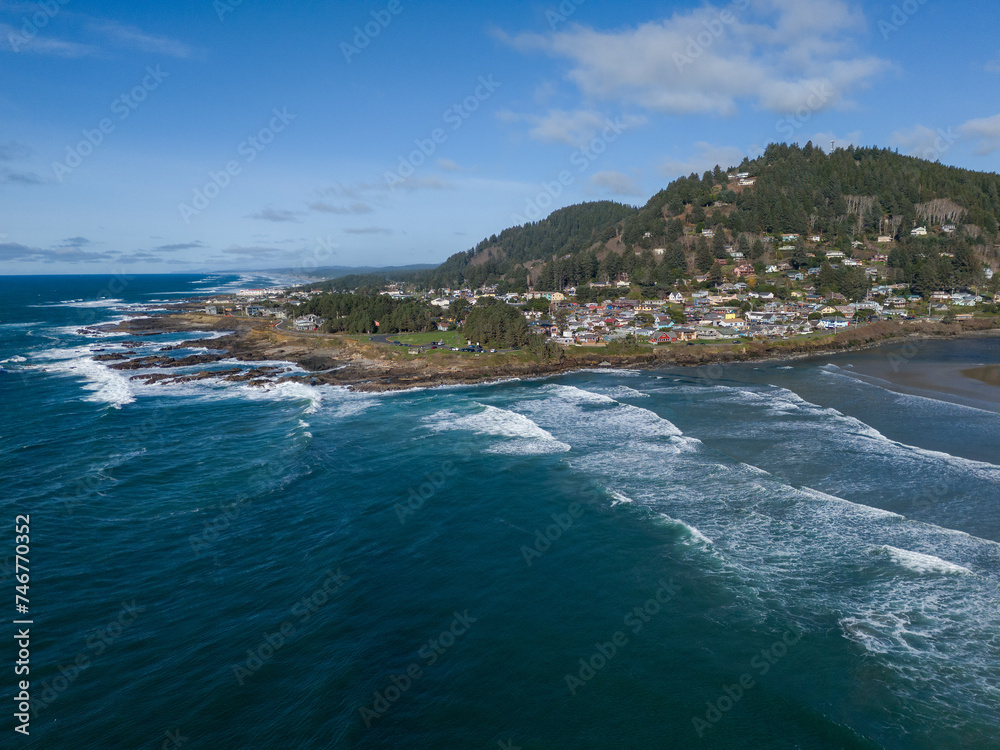 Aerial Photo Yachats Oregon Coast Pacific Northwest Coastline
