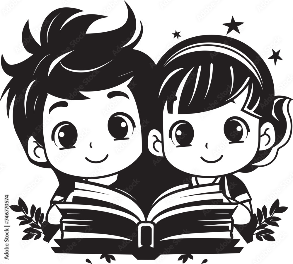Literary Littles Black Vector Logo Design Bookworm Brigade Childrens Reading Icon Literary Littles Black Vector Logo Design Bookworm Brigade Childrens Reading Icon