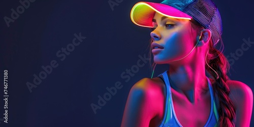 A sporty woman wearing spor...