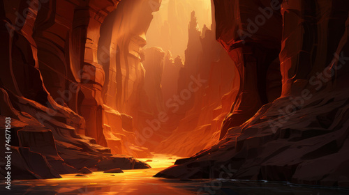 Canyon carved by a winding river