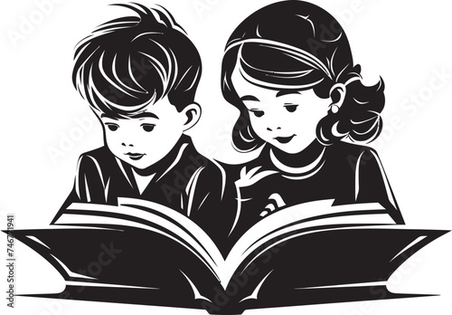 Readathon Rally Black Vector Book Icon Bookworm Bonanza Childrens Icon