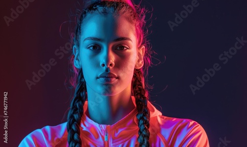 A sporty woman wearing spor...