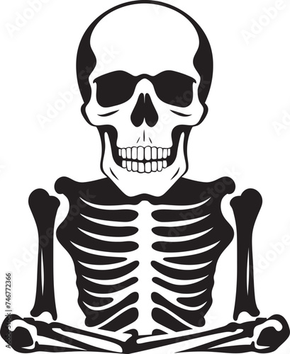 Skeletal Relaxation Haven Black Vector Icon Chilling Bone Lounger Chair Logo Design