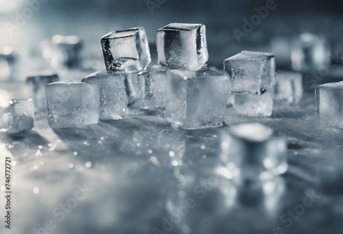 Ice cubes crystal clear Freezing water