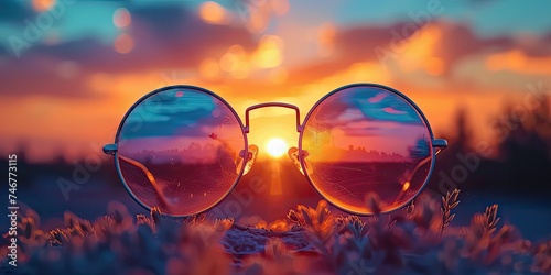 Sunset Spectacles Finale - Dusk Landscape Background - Mesmerizing Essence - Sunset Hues Light - Grand Finale