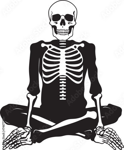 Serene Seating Skeleton Vector Logo Chill Chair Relaxing Skeleton Icon