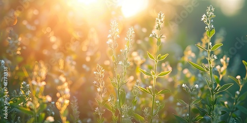 Morning Meadow Moments - Meadow Sunrise Setting - Awakening Essence - Gentle Morning Light - Meadow Awakening © SurfacePatterns