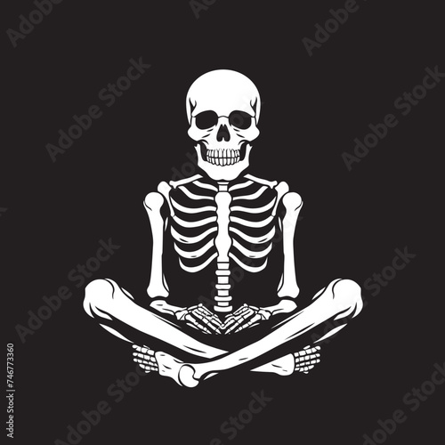 Restful Remains Relaxation Logo Design Skeleton Soothe Chilling Vector Icon