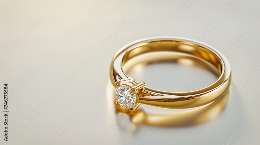 Gold jewelry. Gold jewelry. Product shoot, macro shot, gold wedding ring with diamond on shiny surface. Wedding. Love. Luxury. Gold jewelry. Gold jewelry. Product shoot, macro shot, gold wedding ring with diamond on shiny surface. Wedding. Love. Luxury.