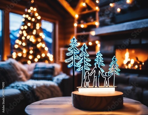 christmas tree with candles and decorations