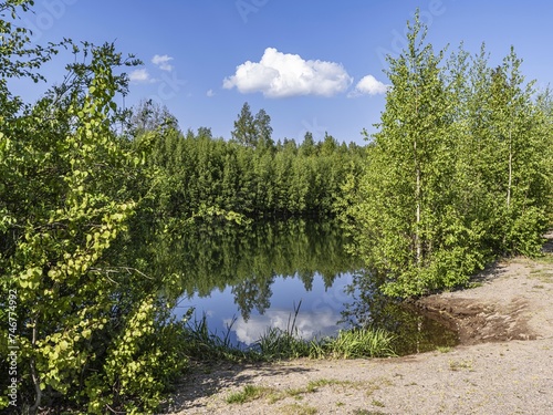 Beautiful landscape on the Vsevolozhsk Lakes, in the Leningrad region in North-West Russia