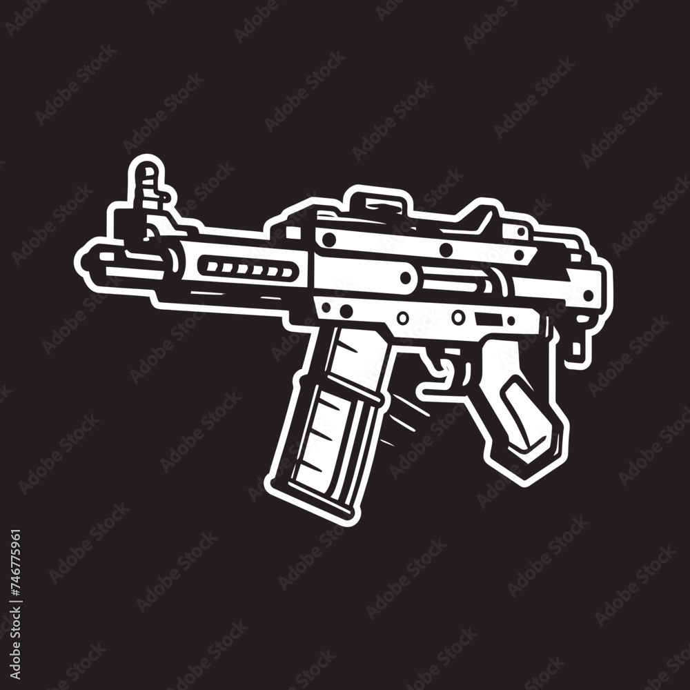 Techno Gunner Vector Logo Icon Digital Firestorm Cyber Weapon Emblem
