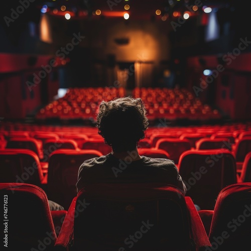a person sitting in a movie theater