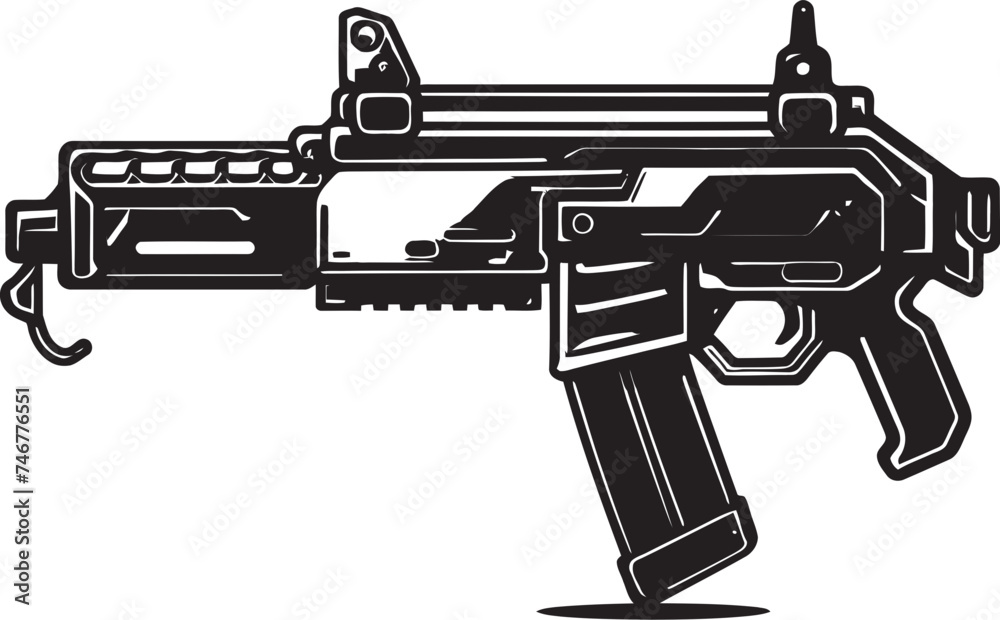 Techno Arsenal Vector Weapon Icon Digital Shooter Cyber Logo Emblem