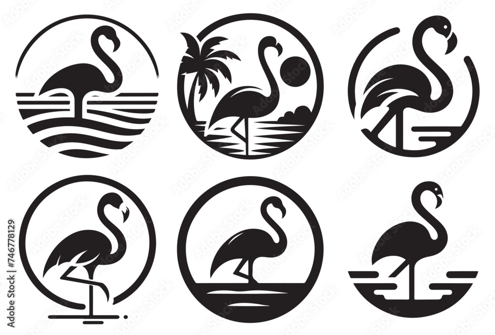 Flamingo icon vector art illustration