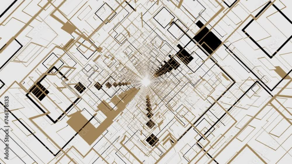 Hitech Clean Sci Fi Tunel. Sci-fi theme fly through cyberspace. Video game or vj night club background.