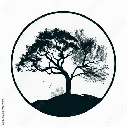 a tree in a circle