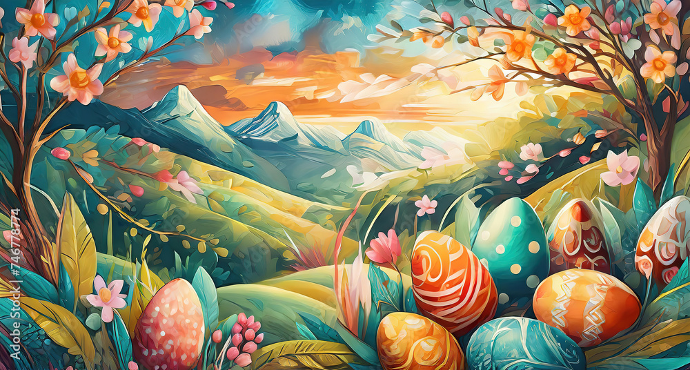 Bright Inspiring imagery reflecting the sense of hope and renewal that permeates Easter Monday Bright Inspiring imagery reflecting the sense of hope and renewal that permeates Easter Monday