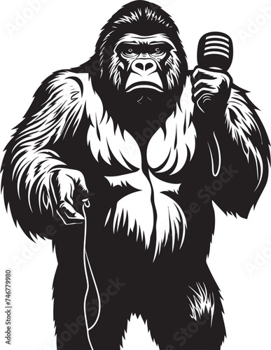 Jungle Jammer Vector Mic Icon Beat Brawler Black Vector Logo