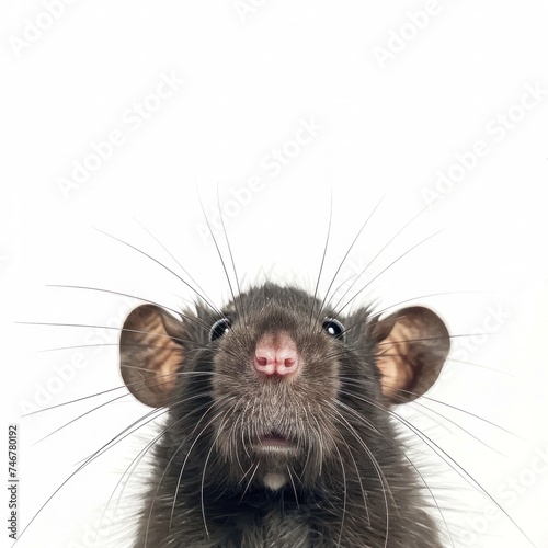 Portrait of a rat isolated on a white background