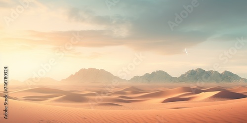 AI Generated. AI Generative. Warm heat sand dunes desert landscape background. Graphic Art © Graphic Warrior