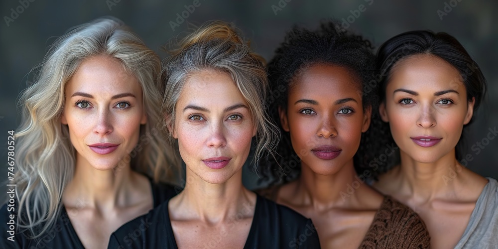 International Women's Day portrait of multi ethnic mixed age range women International Women's Day portrait of multi ethnic mixed age range women