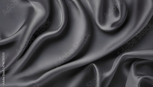 Wavy shiny gray silk drapery texture