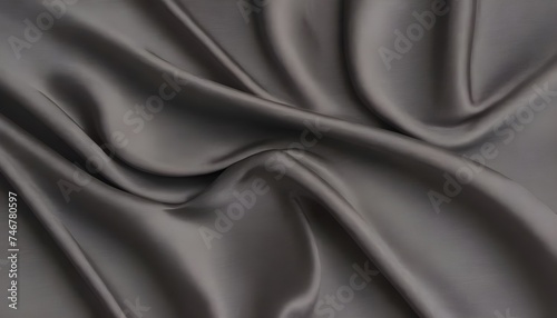 Wavy shiny gray silk drapery texture photo