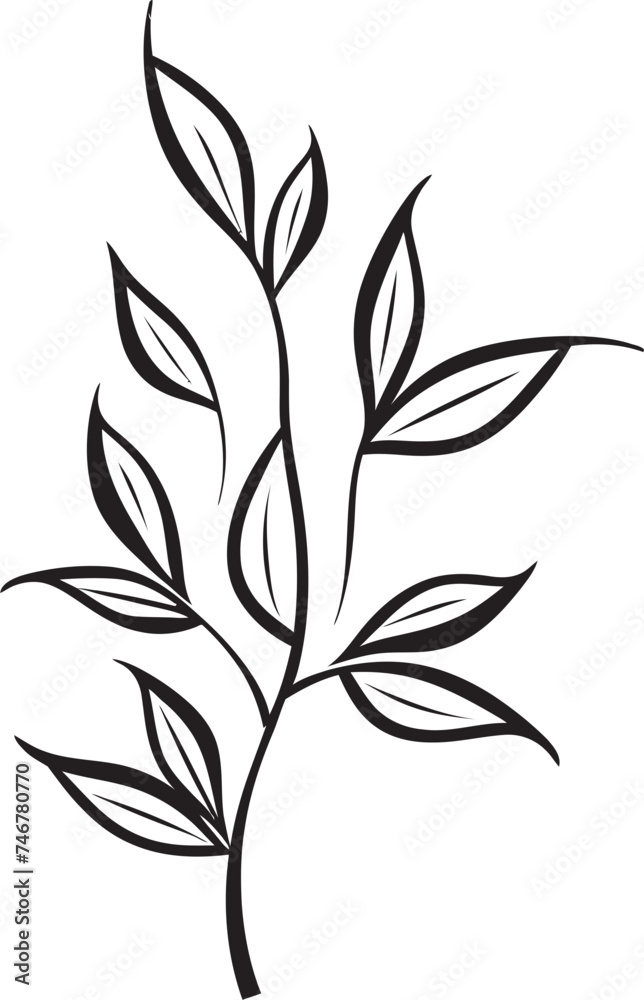 Hand Drawn Botany Black Vector Logo Design Leafy Impressions Plant Leaves Icon Badge Hand Drawn Botany Black Vector Logo Design Leafy Impressions Plant Leaves Icon Badge