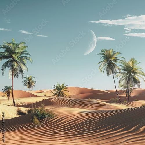 palm trees in a desert