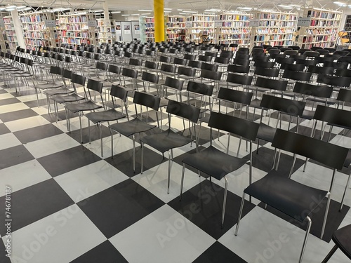 Rows of Chairs Indoors, conference hall
